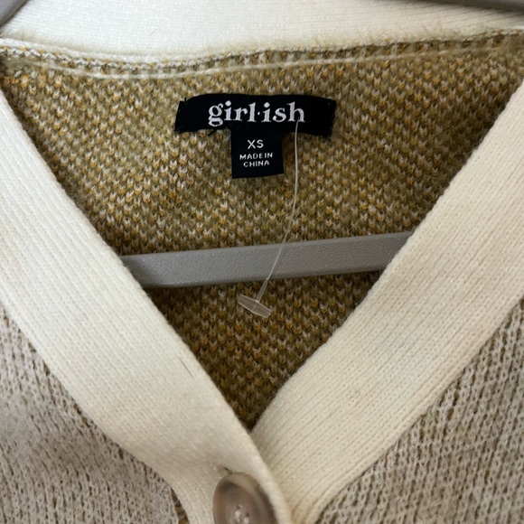 Girl.ish women’s Floral Patterned Cream and Green Sweater NWT size xs - Picture 3 of 4